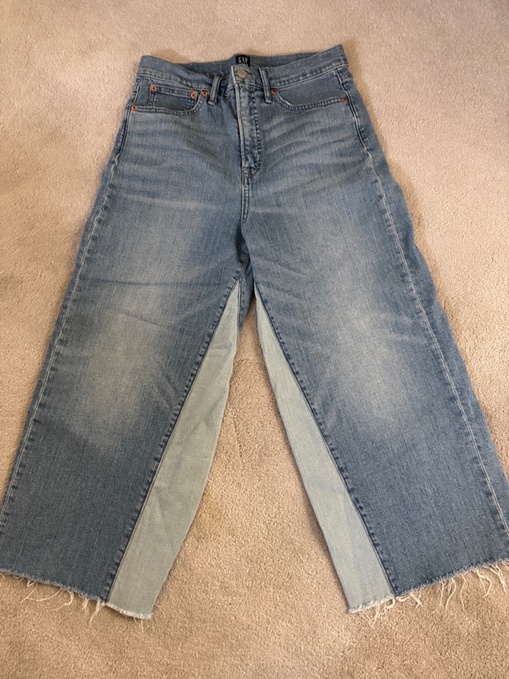 GAP Two-Tone Light Blue Wide-Leg Jeans